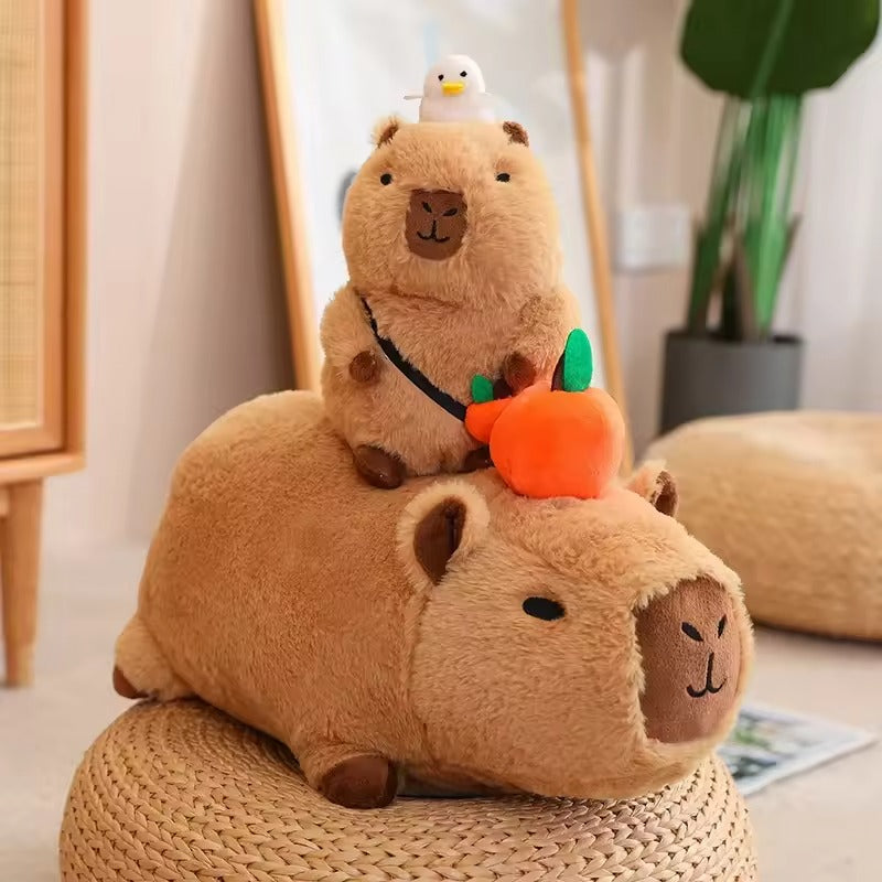 Capybara Plush Toy Simulation Capibara Cosplay Unicorn Dinosaur Dress Boba Bread Fruit Food Decor